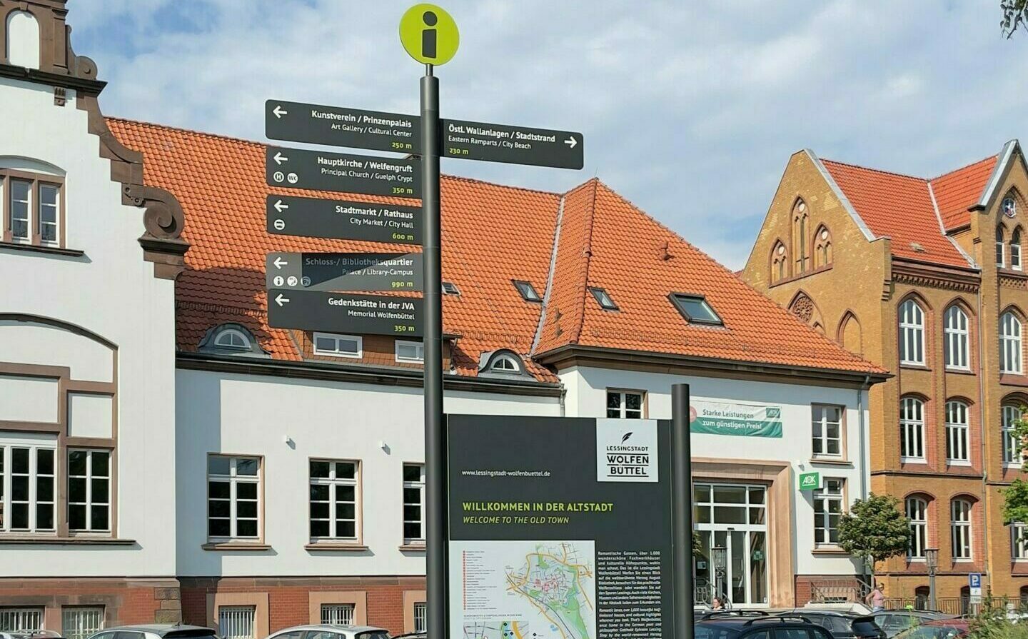 Touristische Beschilderung der Stadt Wolfenbüttel